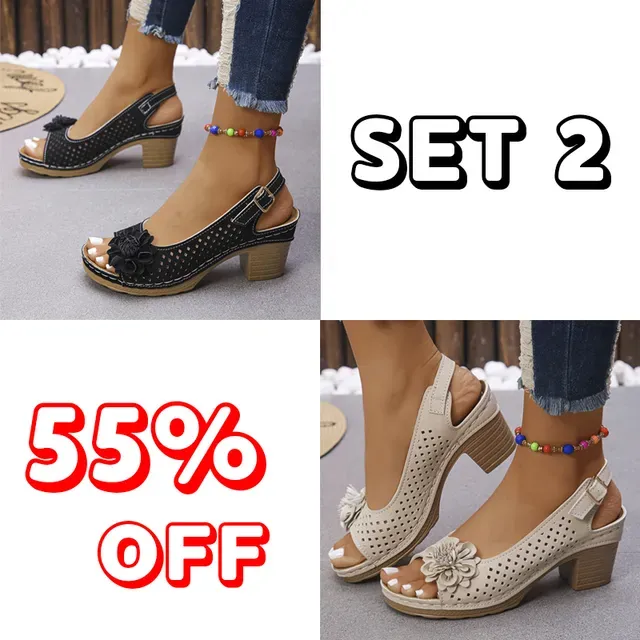 🔥Best Seller-Last Day Sale 60% OFF🔥 Buckled Square Heel Sandals for Women