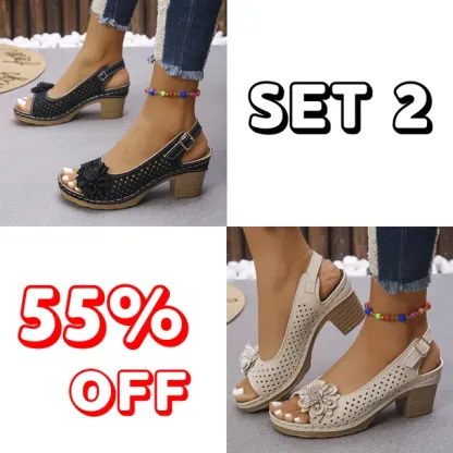 🔥Best Seller-Last Day Sale 60% OFF🔥 Buckled Square Heel Sandals for Women