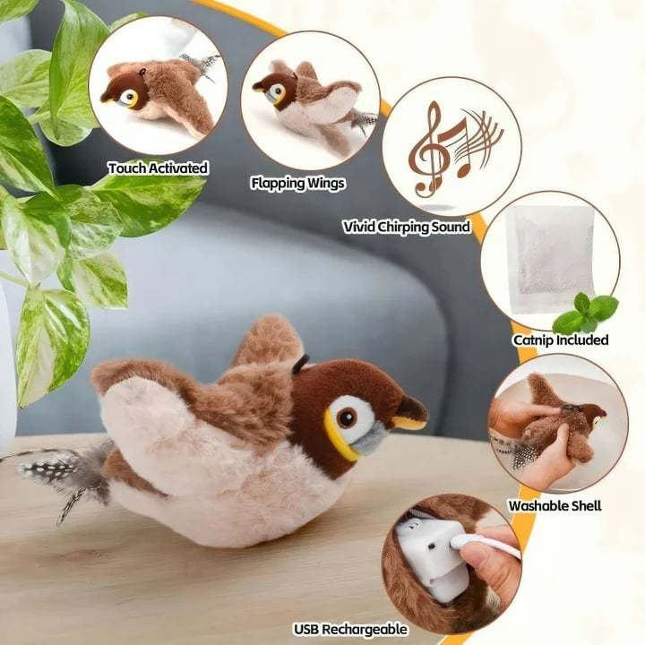 🔥HOT SALE - 🐾Simulated Sparrow Cat Toy