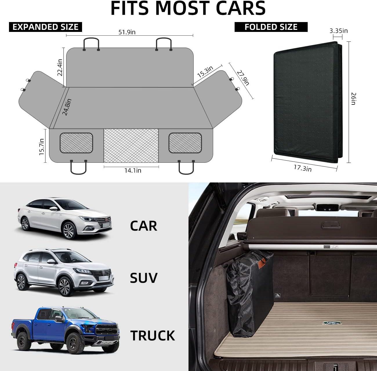 Back Seat Extender Dog Car Seat Cover