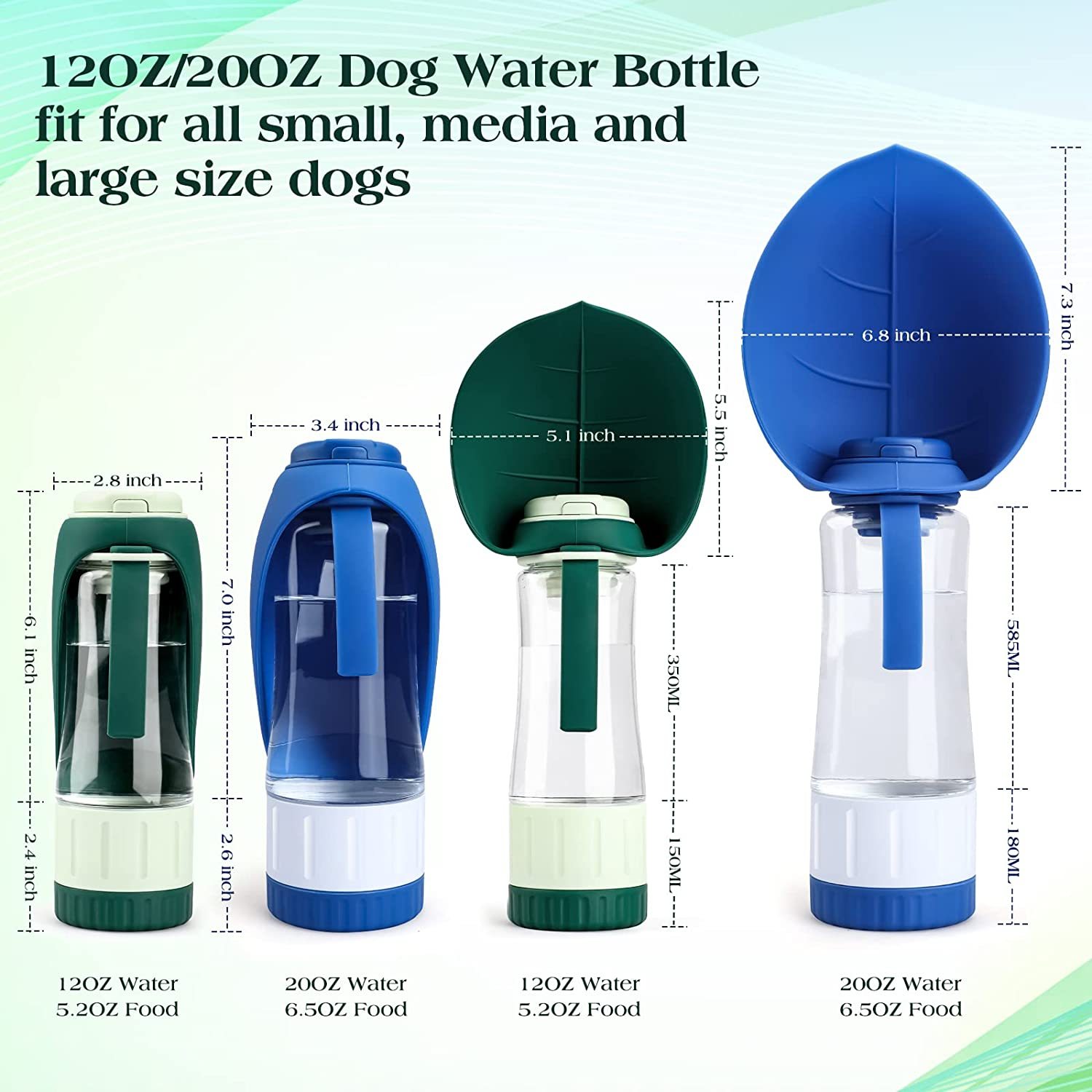 2 in 1 Multifunction Portable Dog Water Bottle