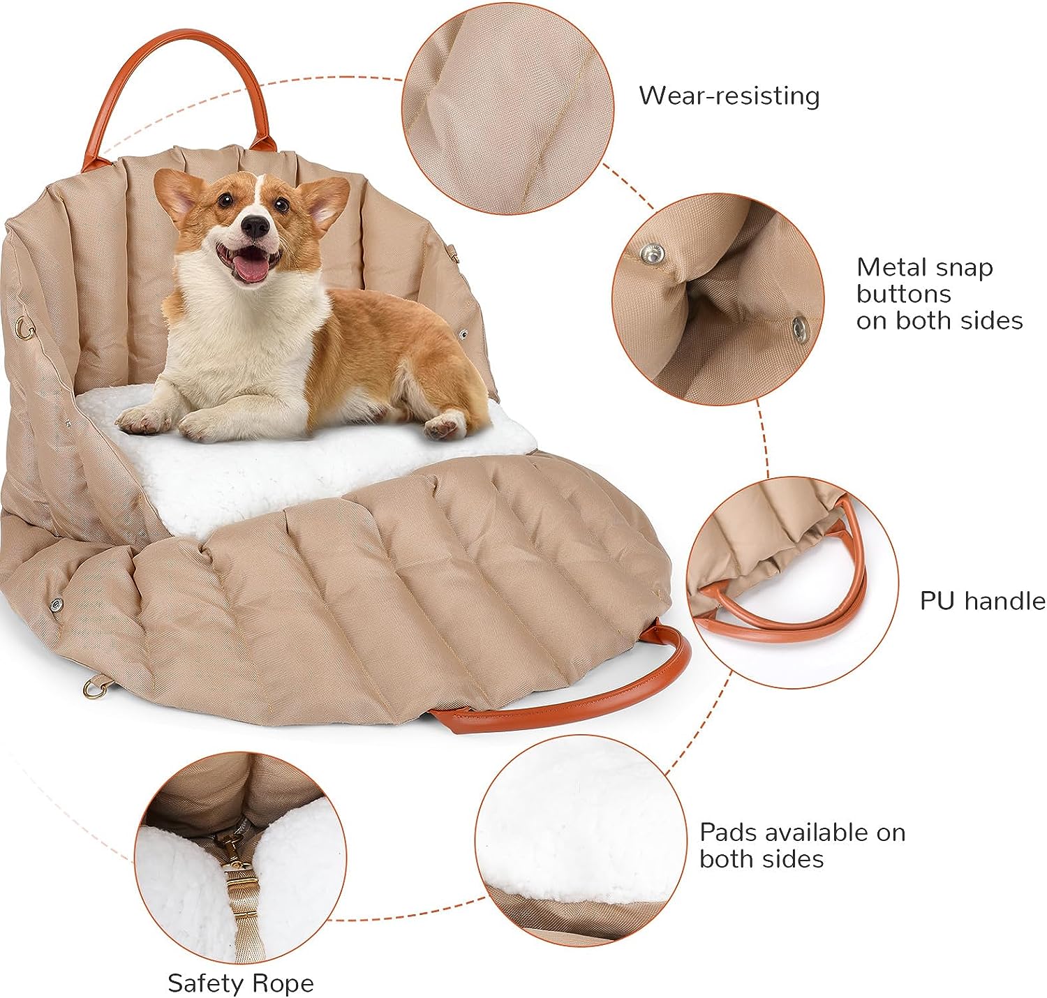 Dog Car Seat Booster for Small & Medium Dogs