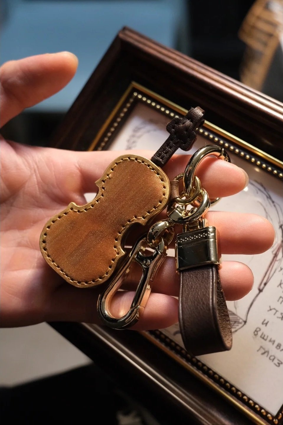 Crafted Leather Violin & Cello Keychain