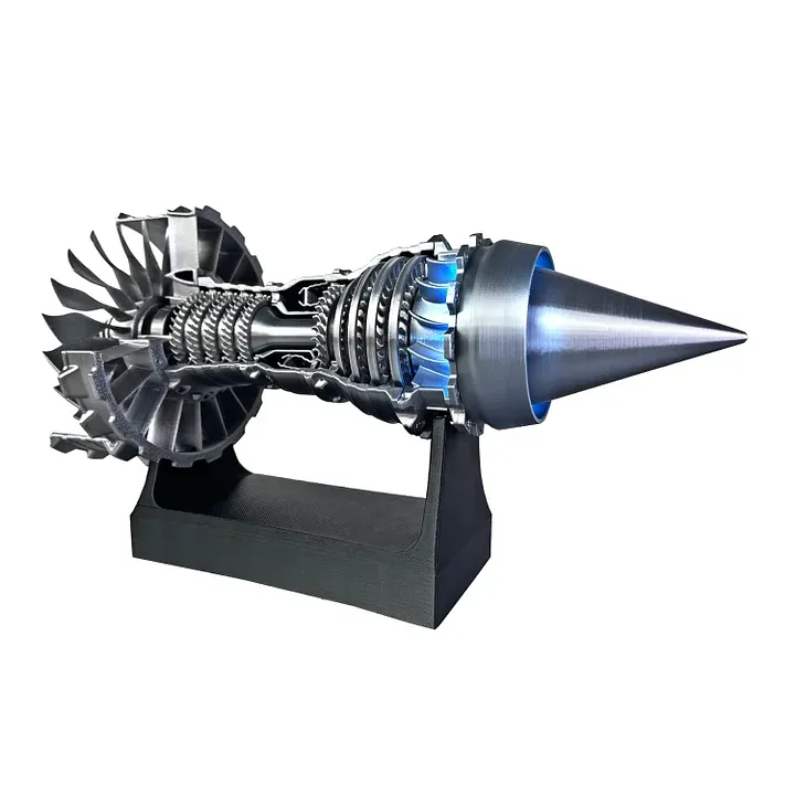 🎁1/25 Simulation Aircraft Turbojet Engine Rotatable Model-PLAWLTD