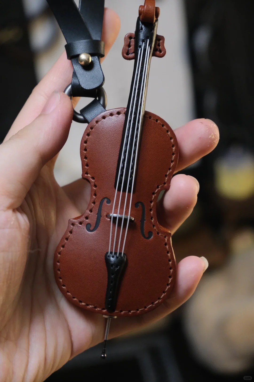 Crafted Leather Violin & Cello Keychain