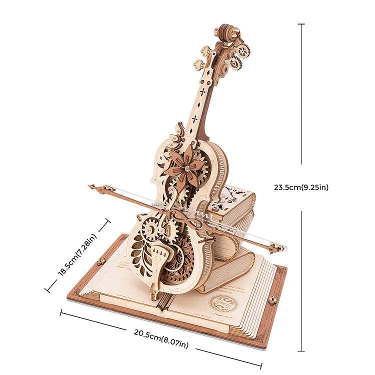 Magic Cello Mechanical 3D Wooden Music Box Puzzle