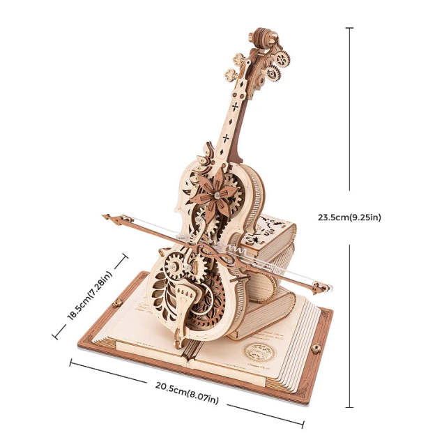 Magic Cello Mechanical 3D Wooden Music Box Puzzle