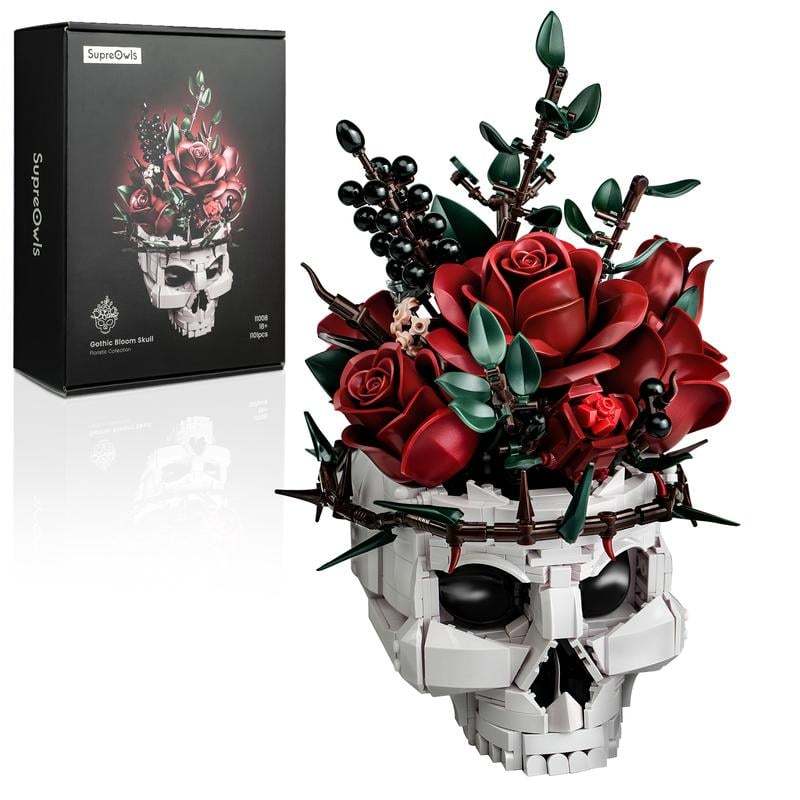 🔥Last Day 50% OFF💀🌹Gothic Skull Rose Building Set for Adults🎁Buy 2 Free Shipping-PLAWLTD