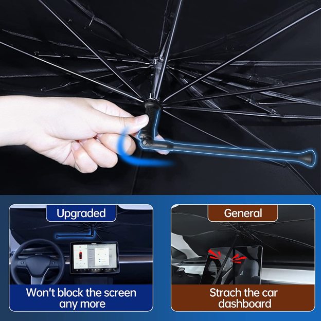 Car Windshield Sun Shade Umbrella - Foldable Car Umbrella Sunshade Cover UV Block Car Front Window (Heat Insulation Protection) for Auto Windshield Covers Most Cars-PLAWLTD