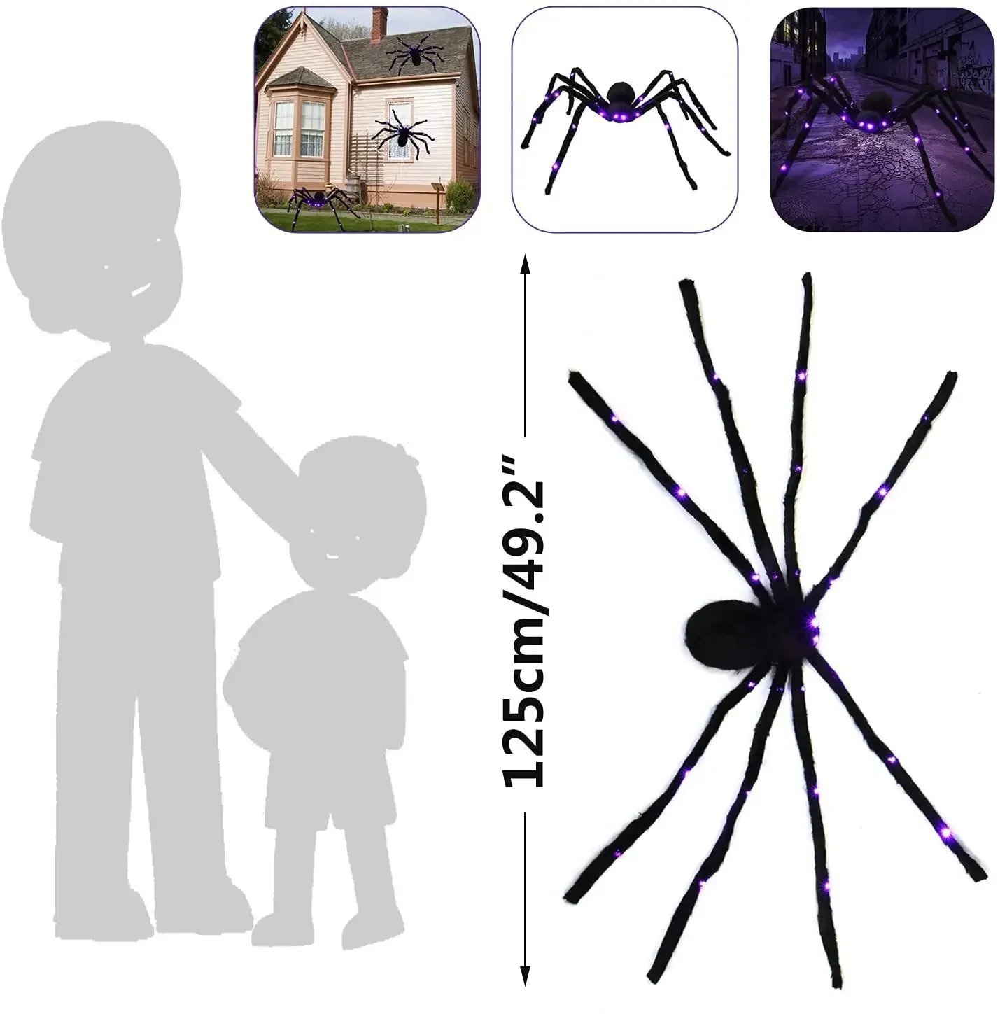 💥LAST DAY SALE 49% OFF-500CM Spider web Halloween Decorations Glowing Spider-PLAWLTD