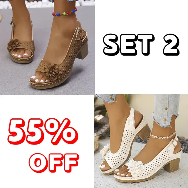 🔥Best Seller-Last Day Sale 60% OFF🔥 Buckled Square Heel Sandals for Women