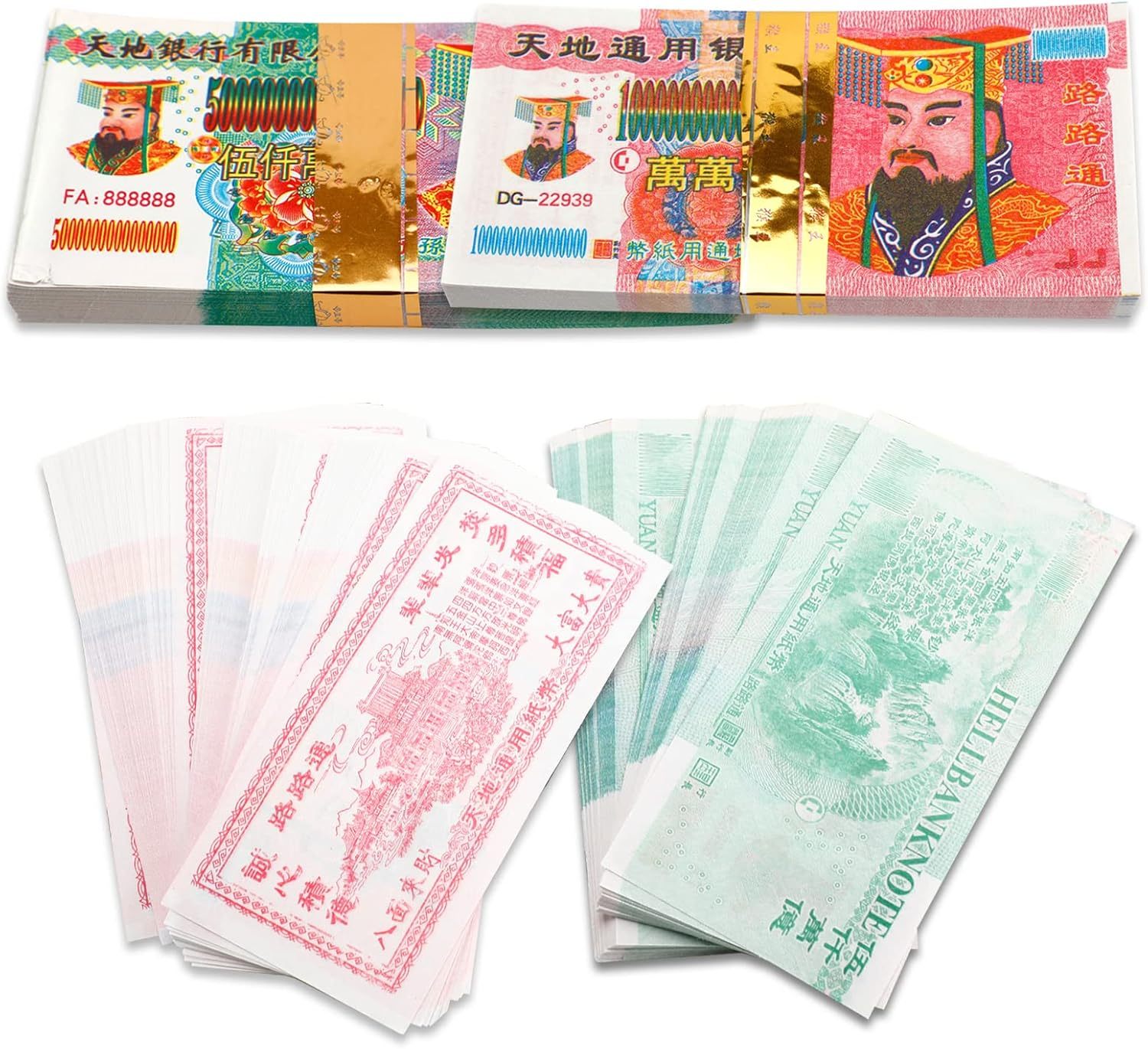 💵100Pcs Joss Paper Ancestor Money Traditional Chinese Blessing for Ancestors Hell Bank Note Ancestor Money Sacrificial Items for Tomb-Sweeping Day-PLAWLTD
