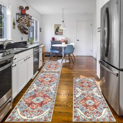 💖💖Boho Washable Kitchen Rugs Sets of 3 - Non Slip Kitchen Rugs-PLAWLTD