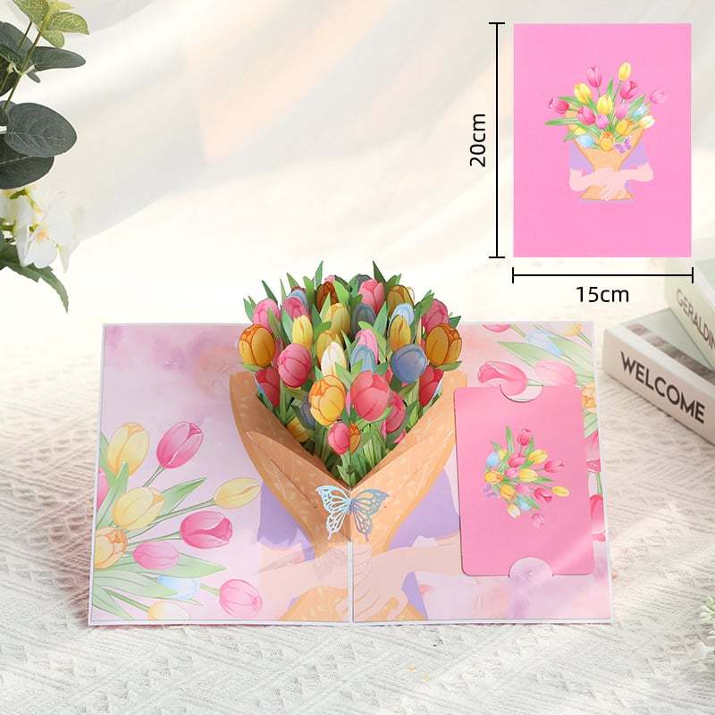 🌸3D Flower Bouquet Pop-Up Card – Gift & Keepsake in One
