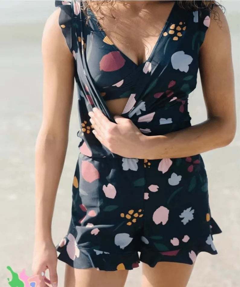 🎉🎉Summer Hot Sale 70% OFF😍Swim Romper Built-in Bra & Shorts