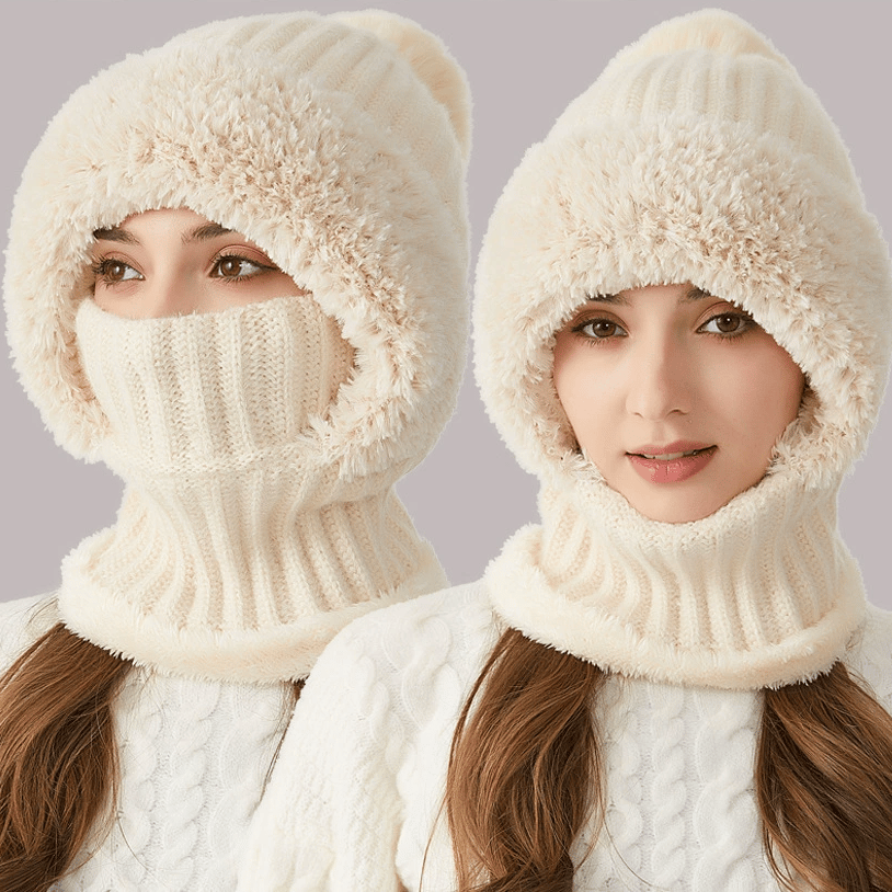 🧣3-in-1 Women's Beanie Hat with Scarf & Mask – Cozy Winter Essential