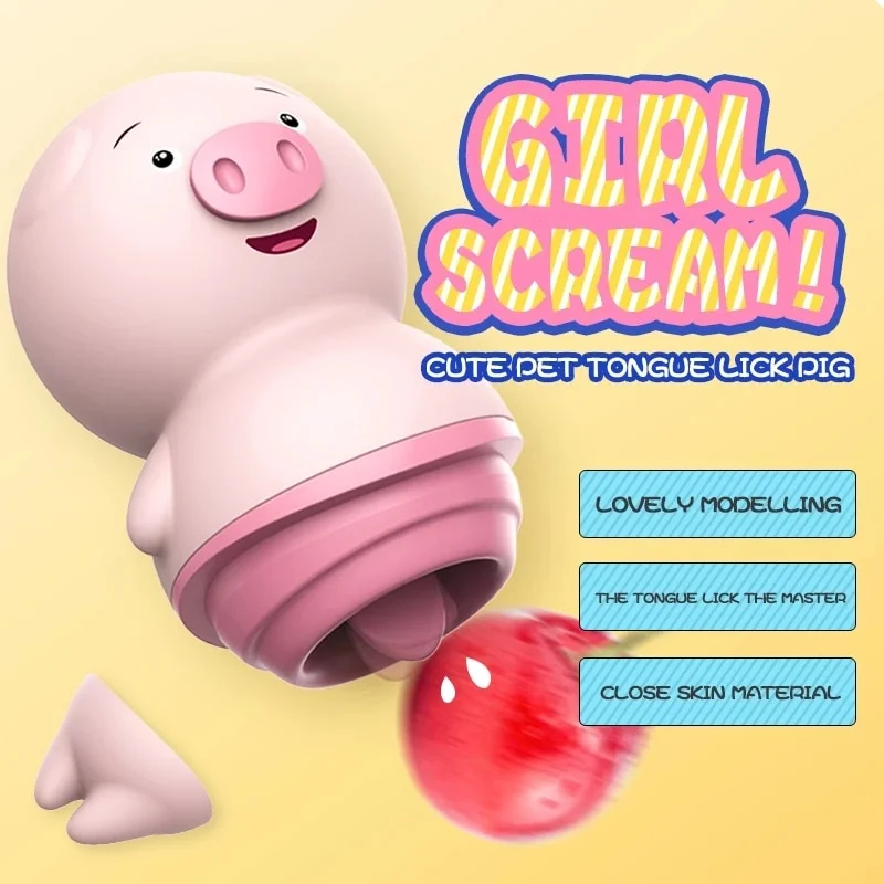 Clitoris Masturbator Sex Products Tongue Licking Pig Vibrator-PLAWLTD