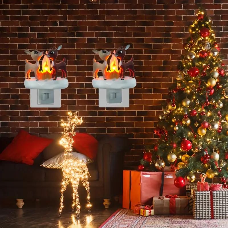 🔥Christmas Sale-3D Snowman Campfire Night Light,Christmas Eve Campfire Flickering Night Light-PLAWLTD