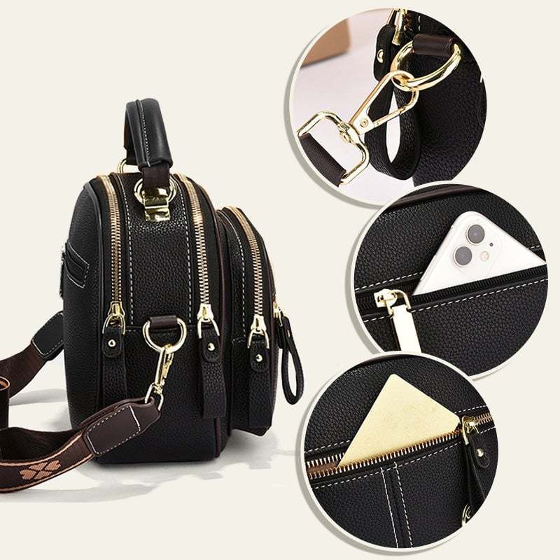 🎁Hot Sale 49% OFF⏳Classic Multifunctional Compartments Adjustable Wide Shoulder Strap PU Leather Crossbody Bag-PLAWLTD