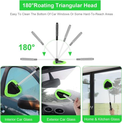 Microfiber Windshield Cleaner with Extendable Handle