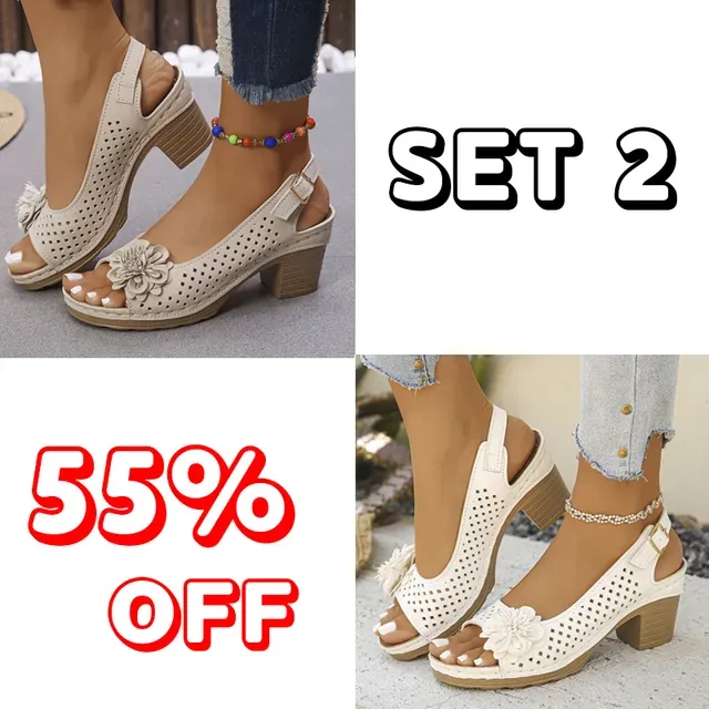 🔥Best Seller-Last Day Sale 60% OFF🔥 Buckled Square Heel Sandals for Women