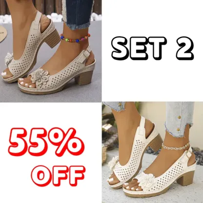 🔥Best Seller-Last Day Sale 60% OFF🔥 Buckled Square Heel Sandals for Women