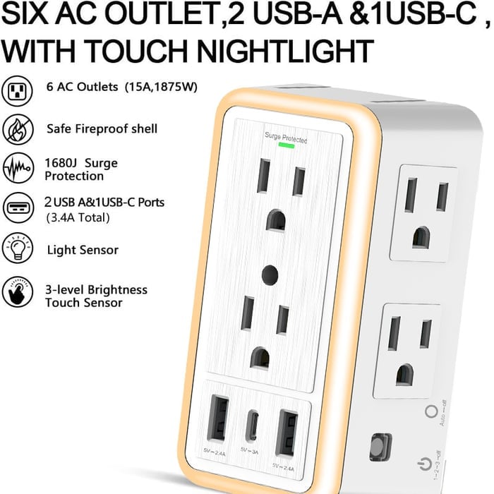 ✨ Multi Plug Outlet Surge Protector-PLAWLTD