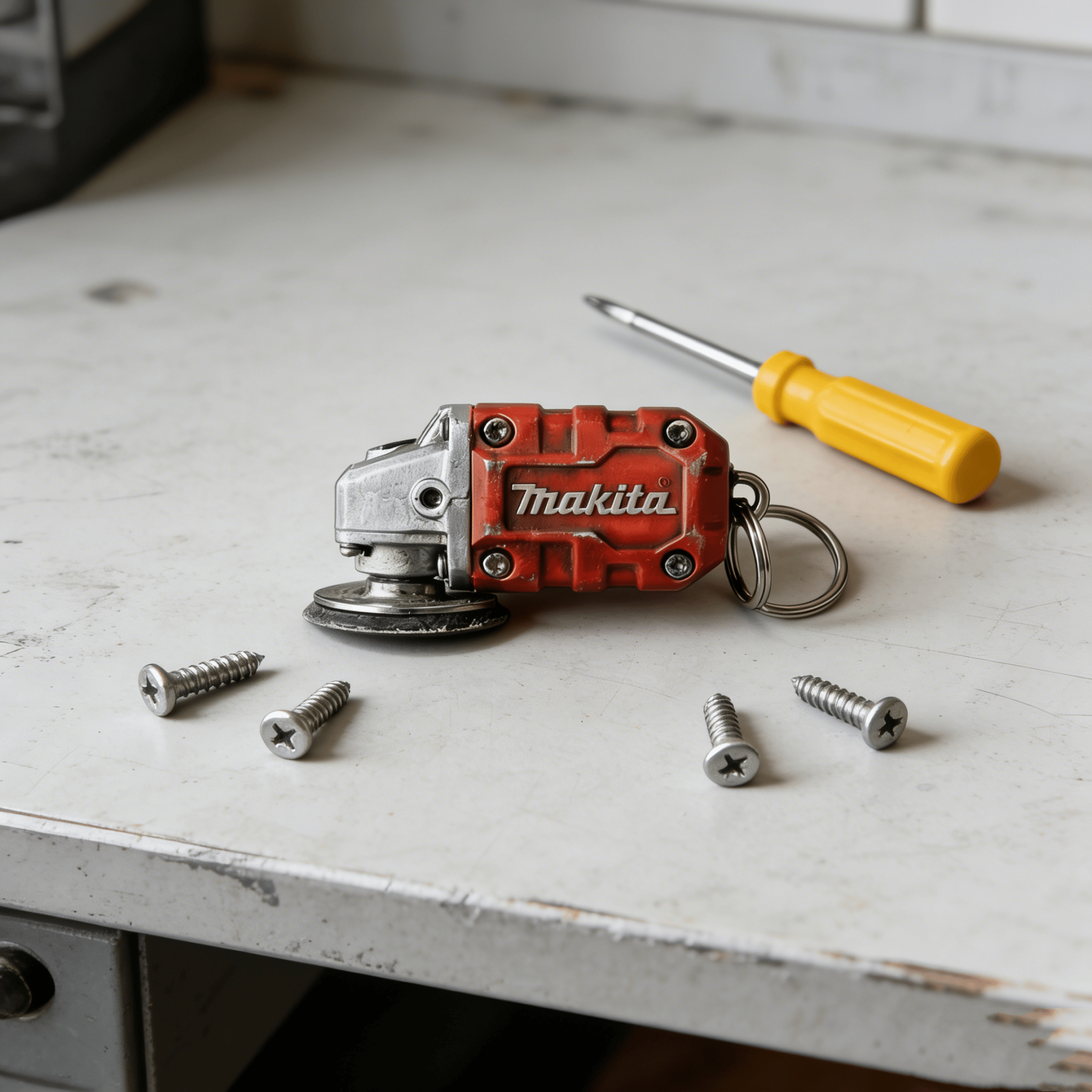 🛠️2-in-1 Makita-Inspired Mini Grinder Keychain: On-the-Go Smoothing Tool + Tool Enthusiast Collectible