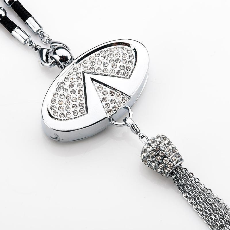 📣High-End Car Rearview Mirror Diamond-Encrusted Perfume Pendant