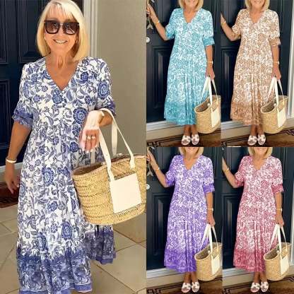 💥2025 Newest 😍V-neck Bohemian Dress👗