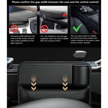 ✨Hot Selling Products of 2025🔥Exclusive Logo Leather Car Seat Storage Box With Water Cup Holder