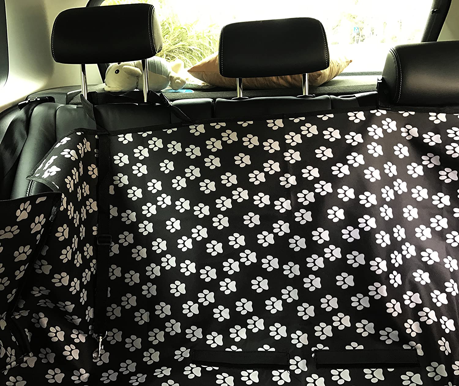 Paw Prints Waterproof Backseat Cover