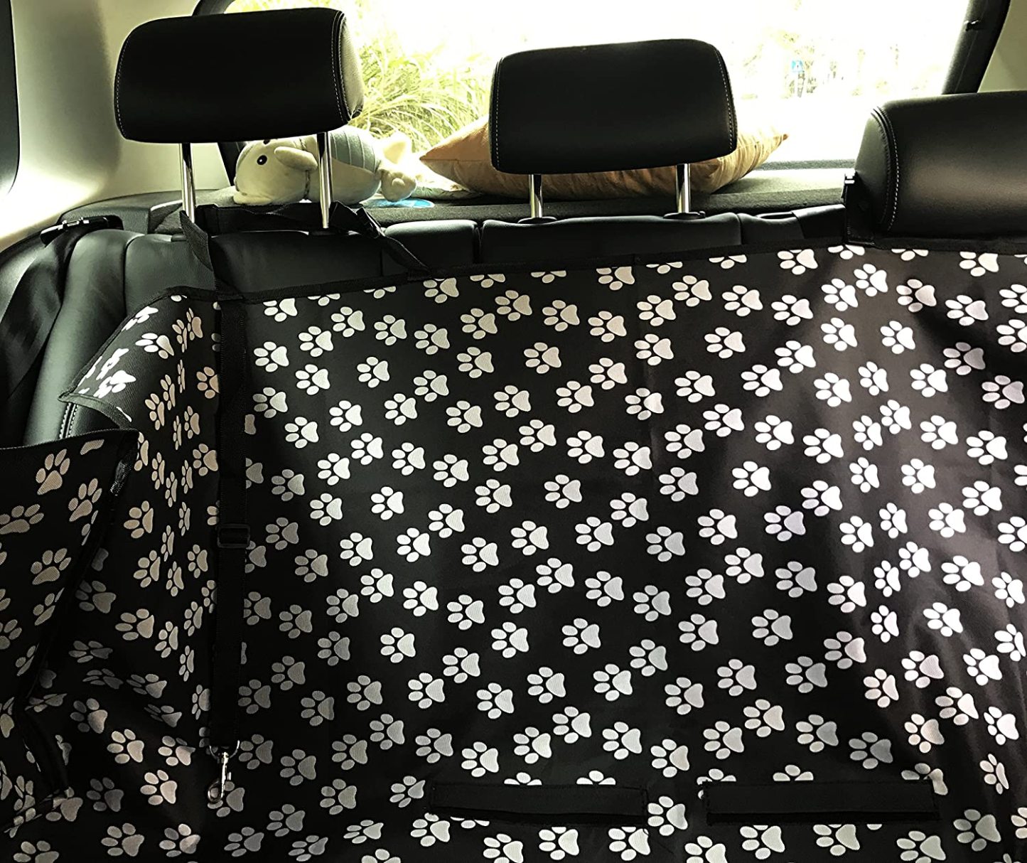 Paw Prints Waterproof Backseat Cover