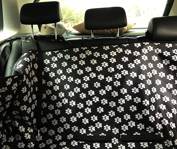 Paw Prints Waterproof Backseat Cover