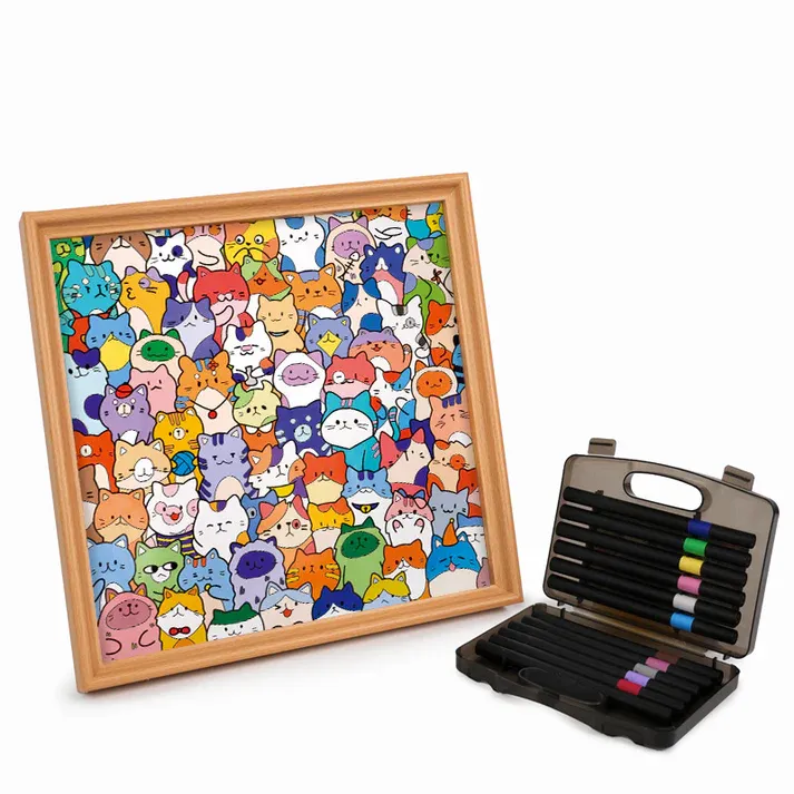 🐱Little Kitties - Wooden Coloring Puzzle