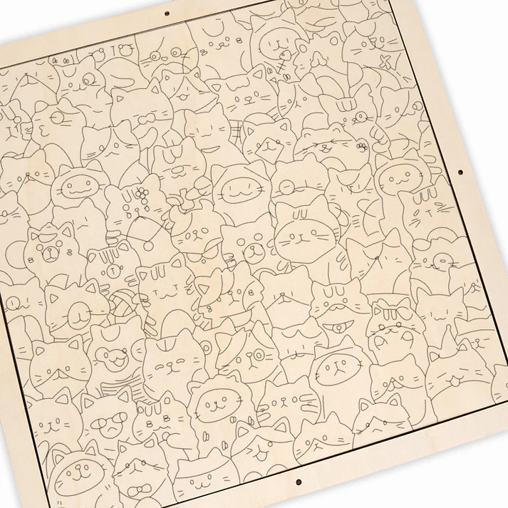 🐱Little Kitties - Wooden Coloring Puzzle