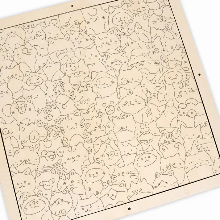 🐱Little Kitties - Wooden Coloring Puzzle