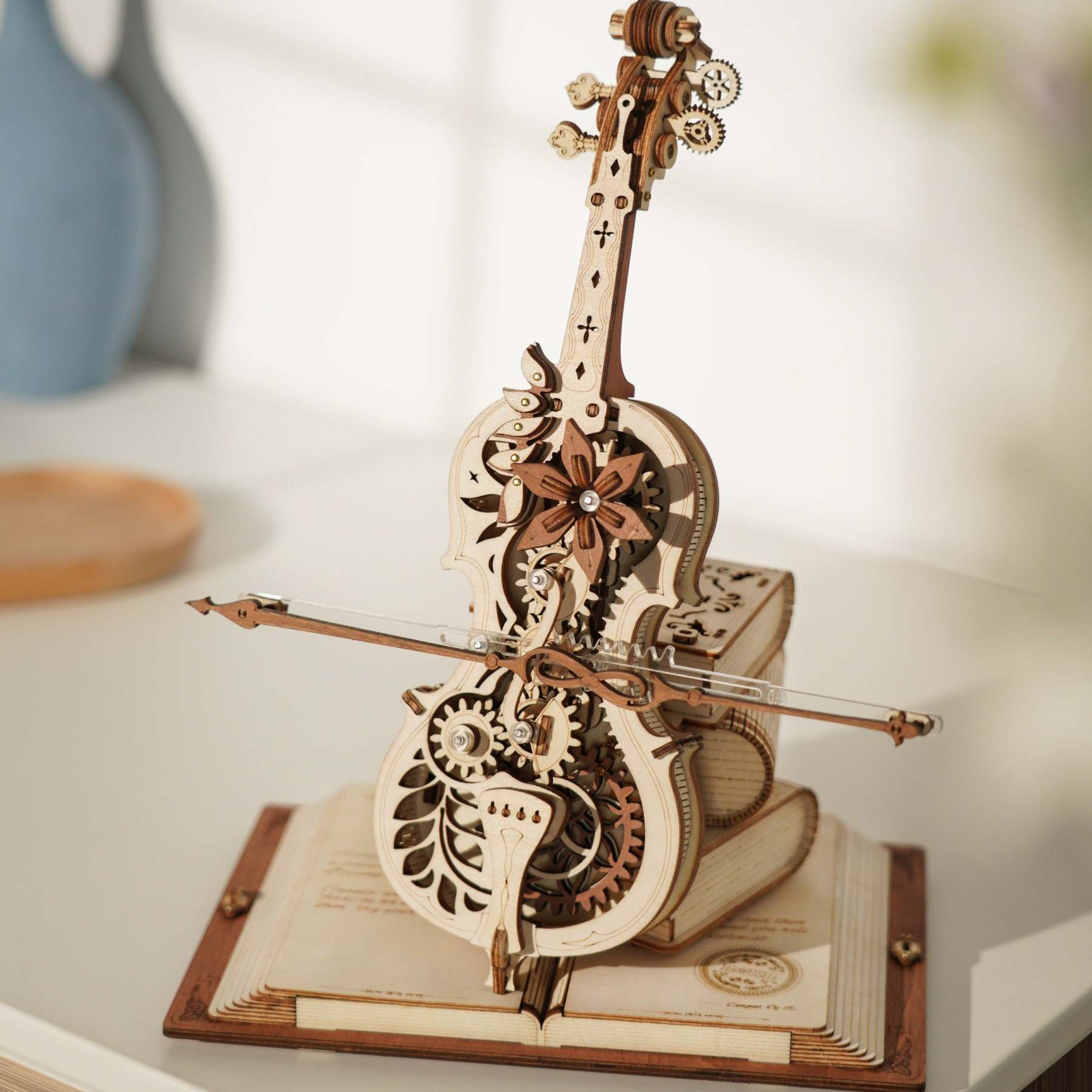 Magic Cello Mechanical 3D Wooden Music Box Puzzle