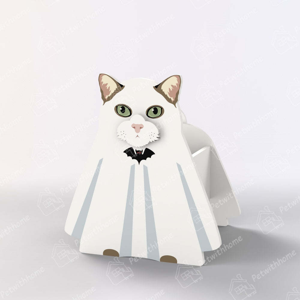 Ghost Cat Halloween Planter-PLAWLTD