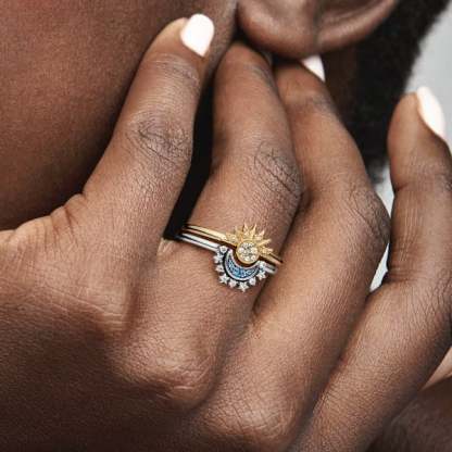 celestial sun & moon ring set