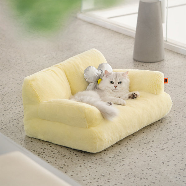 Sofa Shaped Cat Bed - Plush - Pink - Yellow - 4 Colors - Great For Your Pets