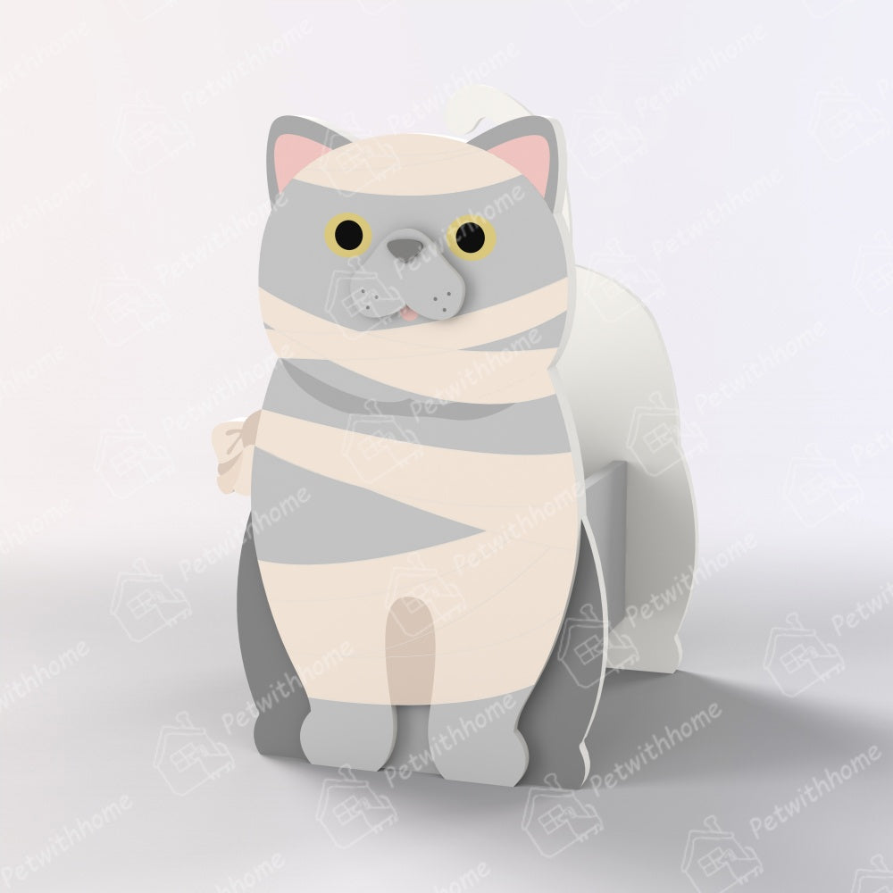 Mummy Cat Halloween Planter-PLAWLTD
