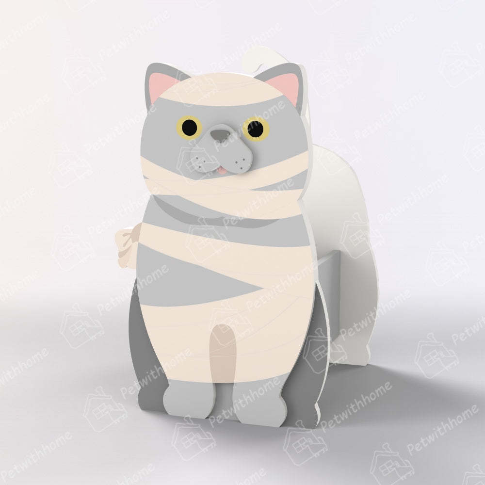 Mummy Cat Halloween Planter-PLAWLTD