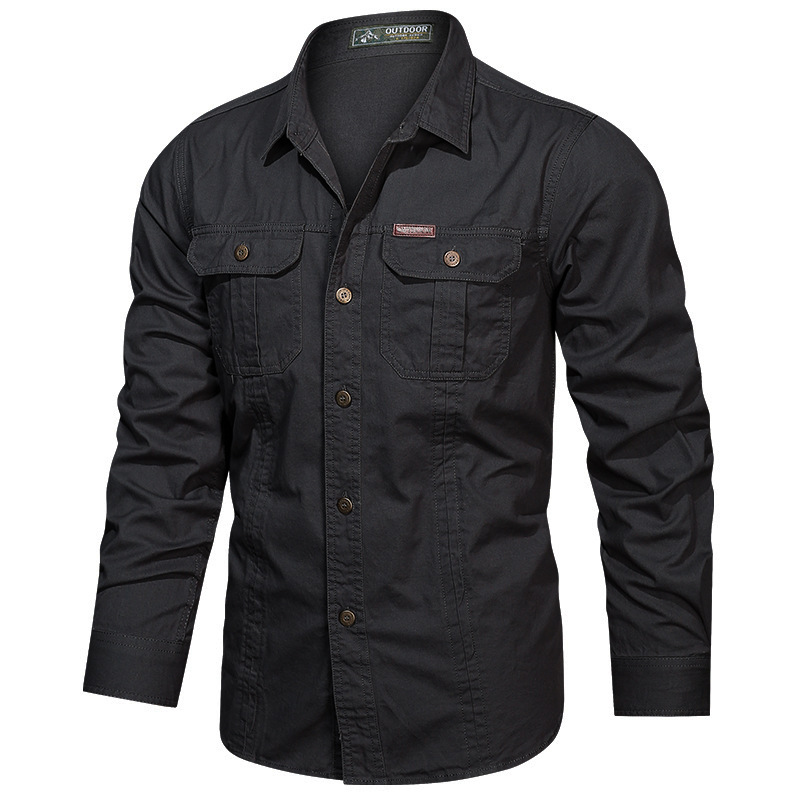 2024 New Cow Print Casual Men's Work Shirt Cargo Shirt