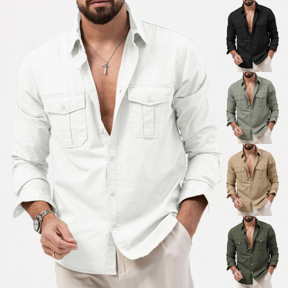 🔥BIG SALE 49% OFF🔥🔥Men's Multi-Pocket Casual Long Sleeve Shirt