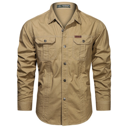 2024 New Cow Print Casual Men's Work Shirt Cargo Shirt