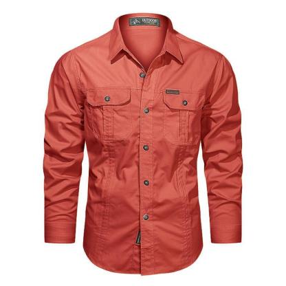 2024 New Cow Print Casual Men's Work Shirt Cargo Shirt