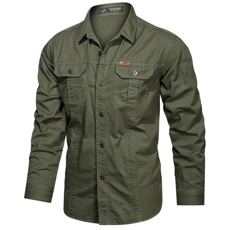2024 New Cow Print Casual Men's Work Shirt Cargo Shirt
