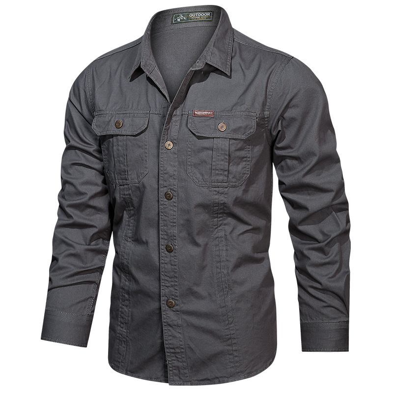 2024 New Cow Print Casual Men's Work Shirt Cargo Shirt