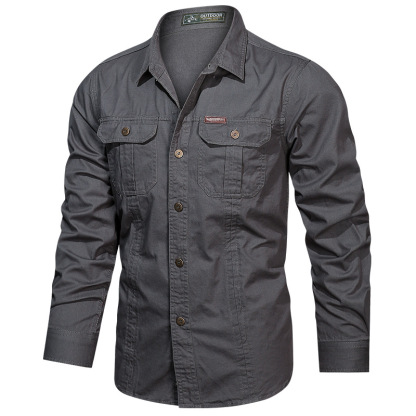 2024 New Cow Print Casual Men's Work Shirt Cargo Shirt
